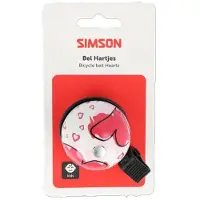 Simson Fietsbel met hartjes - roze/wit - stijlvol en duurzaam ontwerp