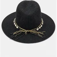 HS Strohoed Cowboy met Schelpenband - Meerdere Kleuren - Beige