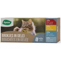 Aveve - Kat Pouch Vis En Vlees In Jelly - 40X100G - Natvoer Voor Katten - Multipack - In Jelly