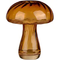 Arti Casa Glazen Vaas Paddenstoel - Amber Vaas voor Interieur Decoratie - Moderne Vaas voor Bloemen of Accessoires - Ø12 x 13 cm - Amber