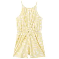 Mango playsuit geel Meisjes Katoen Ronde hals Blad - maat 116