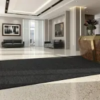 Floordirekt Vuilvangmat Hong Kong - Veelzijdig Inzetbaar - Antislip - Antraciet - 200 x 400 cm - Stevig & Onderhoudsvriendelijk voor Binnen & Entree