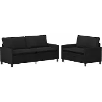 vidaXL Bankstel 2 st Zwart Fluweel