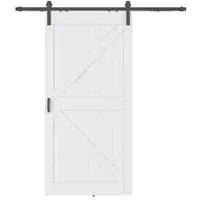 Inova complete schuifdeur - hout - 90x215 - dekor eiken wit - bevestiging zwart- voorgemonteerd