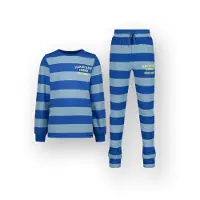 Vingino pyjama met streepprint blauw Jongens Katoen Ronde hals Streep - maat 170/176