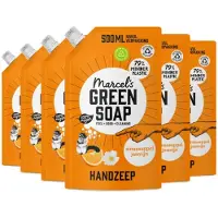 Marcel's Green Soap Handzeep Refill Sinaasappel & Jasmijn 6 x 500ml