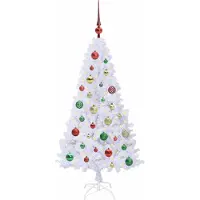 vidaXL Kunstkerstboom met 150 LED Wit 120 cm PVC en Staal