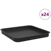 vidaXL Vierkante Bloemenschotel 24 st Zwart 25,5 x 25,5 x 2,5 cm