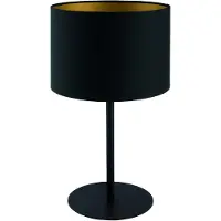 Nowodvorski Lighting Zwarte schemerlamp Alice met gouden binnenkant