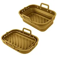 Point-Virgule Opvouwbare siliconen Airfryer-vorm 20x10x9 cm Bruin