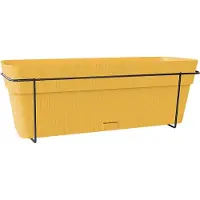 Stefanplast Balkonbak 'Ethica' - Bloembak voor balkon - Met ophangbeugel - 50 cm - Mosterdgeel