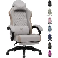 GTPLAYER - Gaming Stoel - Ergonomisch met Ademende Stof en Voetensteun - Bruin