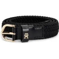 Tommy Hilfiger Riem 'Essential TH Monogram Braided Elastic' zwart