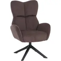 MCW Loungestoel -Q54, cocktail-/gestoffeerde-/relaxstoel, draaibare loungestoel, metaal, corduroy (320 g/m²) ~ donkerbruin