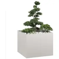 vidaXL Plantenbak 100x100x80 cm roestvrij staal