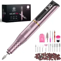 Beeperfect Draadloze Elektrische Nagelvijl Pro Edition - Nagelfrees - Manicure en Pedicure set - Oplaadbaar - 11 Bitjes en 60 Schuurrolletjes - 30.000RPM - Roze