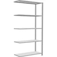 Schulte Insteekstelling MULTIplus150 Express - aanbouwsectie - B 1000 x D 400 x H 2000 mm - 5 legborden - draagvermogen 150 kg - staal - lichtgrijs RAL 7035