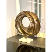 DKD Home Decor Decoratieve figuren Aluminium Marmer Cirkels Verouderde afwerking (38 x 10.5 x 38 cm)