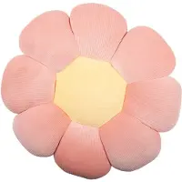 Clayre & Eef Sierkussen Bloem Ø 40x6 cm Roze Polyester