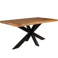 Lizzely Garden & Living Eettafel langwerpig mangohout 160cm lichtbruin John langwerpige tafel duurzaam mango eetkamertafel