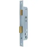 Nemef 8791 Deurslot | DM30mm | PC 92mm | krukgat 8mm | voorplaat staal verzinkt 24x245mm rechthoekig | messing dag- en nachtschoot | DR 2+4 - 9879114302