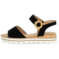 Gabor 82.772.47 - Dames Sandalen - Sportieve sandaal met raffia gesp - Zwart