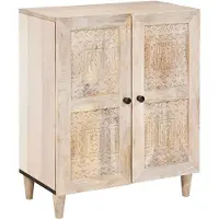 vidaXL - Dressoir - Wit - 60 - x - 33 - x - 75 - cm - massief - mangohout