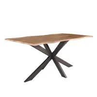 Lizzely Garden & Living Eettafel langwerpig 160cm Jeffo bruin langwerpige tafel
