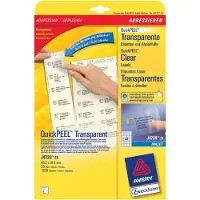 Avery Transparante verzendetiketten voor inkjet J4720-25 Permanent Permanent klevend A4 45,7 x 21,2 mm 25 Vellen à 48 Etiketten