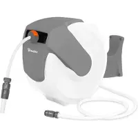 Bradas Wandslangenbox White Line – 1/2" – 35 m – Automatisch oprolbaar – 180° draaibaar – Inclusief slang en accessoires