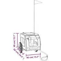 vidaXL Hondenfietstrailer oxford stof en ijzer zwart