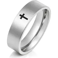 LGT JWLS Stalen mannen ring LGT Jewels Zwart Kruis-18mm