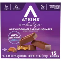 Atkins | Endulge | Milk Chocolate Caramel Squares | 15 x 11,5g | Koolhydraatarm eten doe je zó!