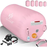 Kesser Airtrack Turnmat opblaasbaare Gymnastiek Rol - Air Roll voor Gymnastiek & Turnen Fitness Mat Bal Rol met elektrische lucht-pomp Gymnastiekrol - Roze, 120 x 75 cm