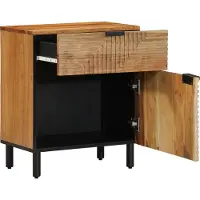 vidaXL Bedkast Bruin 50 x 33 x 60 cm Massief Acacia Hout