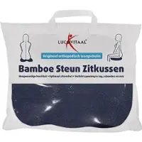 Lucovitaal Bamboe Steun Zitkussen Blauw - 37 x 46 x 8 cm