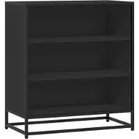 vidaXL Dressoir 68x35x76 cm bewerkt hout en metaal zwart