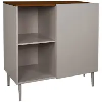 Sweeek Dressoir met 1 deur metaal en houtdecor 80cm Grijs