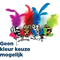 Happy pet Kattenspeeltje Muis - Met Veren - 8x4.5x3.5 cm, Assorti Kleur