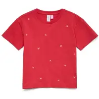 Vero moda GIRL T-shirt met hartjes rood Meisjes Katoen Ronde hals Hartjes - maat 158/164