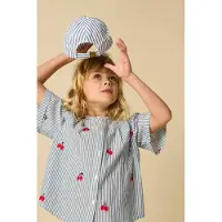 Sissy-Boy Blauw gestreepte pet met citroen