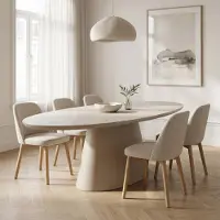Giga Meubel Eettafel Cleo Ovaal Beige 240cm