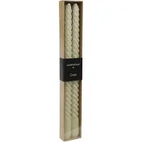 Countryfield dinerkaars Twirly 30cm set van 2 - creme kaarsen.