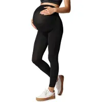 Be Mammy Dames Leggings - Zwangerschapskleding - Lange - Polyamide - BE-GI-1123 - Zwart - S-M