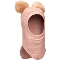 Huttelihut Balaclava - Wol/Katoen - 2-lag - BIG Bear - Rose Ik - - 0-1 jaar (50-80) - Balaclavas - Dubbel