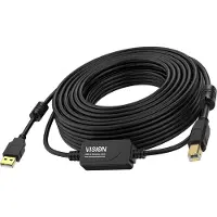 Vision TC 10MUSB+/BL/2, 10 meter, USB A, USB B, USB 2.0, 0,48 Gbit/s, zwart