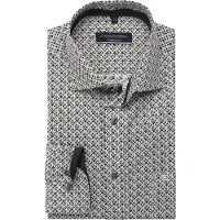 Casa Moda Grijze overhemd Comfort Fit geprint