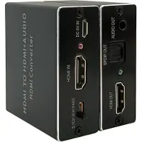 Orbit Electronic HDMI Audio Extractor - HDMI naar HDMI - 3.5mm Jack Audio - Optische Extractor - TV, Laptop, PC & Gameconsoles - Met Voedingsadapter