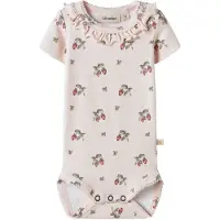 Lil´ Atelier BABY romper ecru Meisjes Stretchkatoen Ronde hals All over print - maat 74