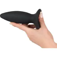 Black Velvets Siliconen Conische Anaal Plug met Vibratie Large